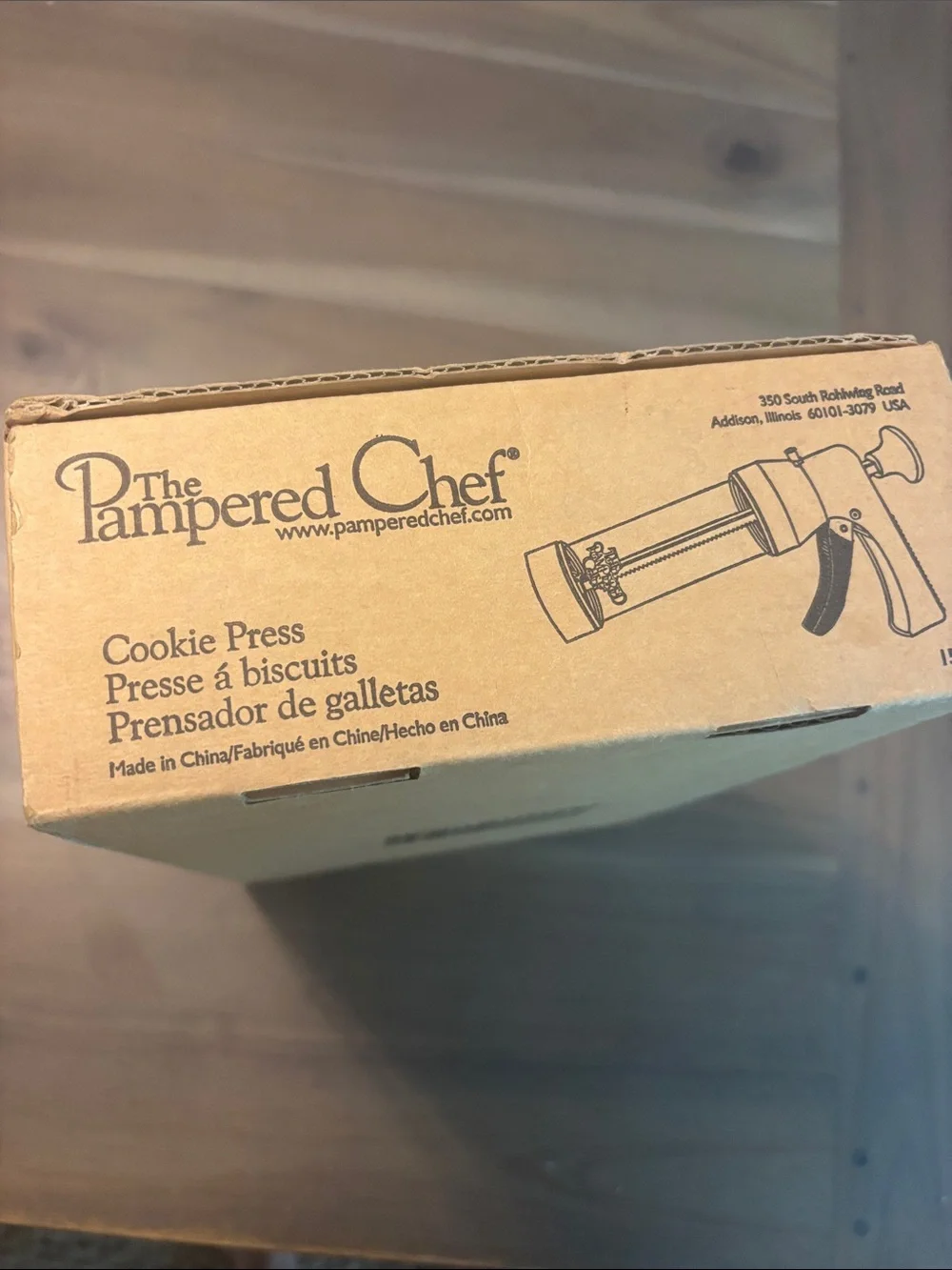 The Pampered Chef Cookie Press Box - Tan and Black